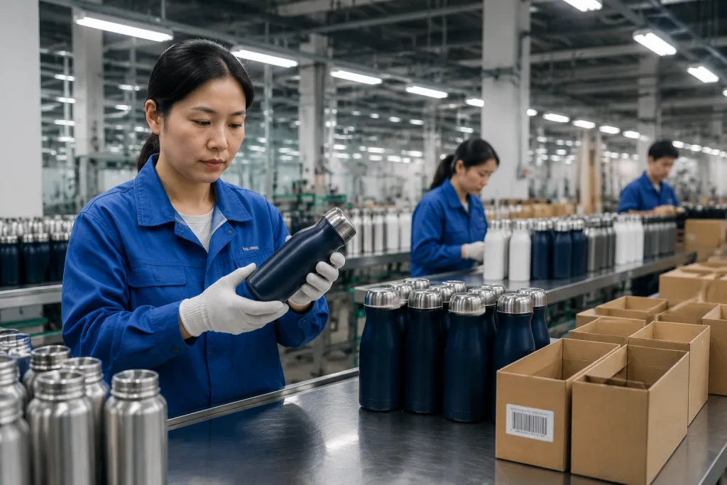 304 stainless steel double wall bottle supplier buyer walkthrough