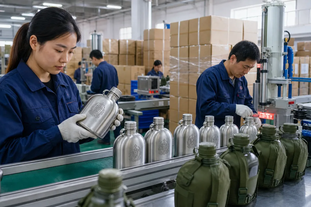 Custom logo military canteen buyer guide for B2B drinkware orders