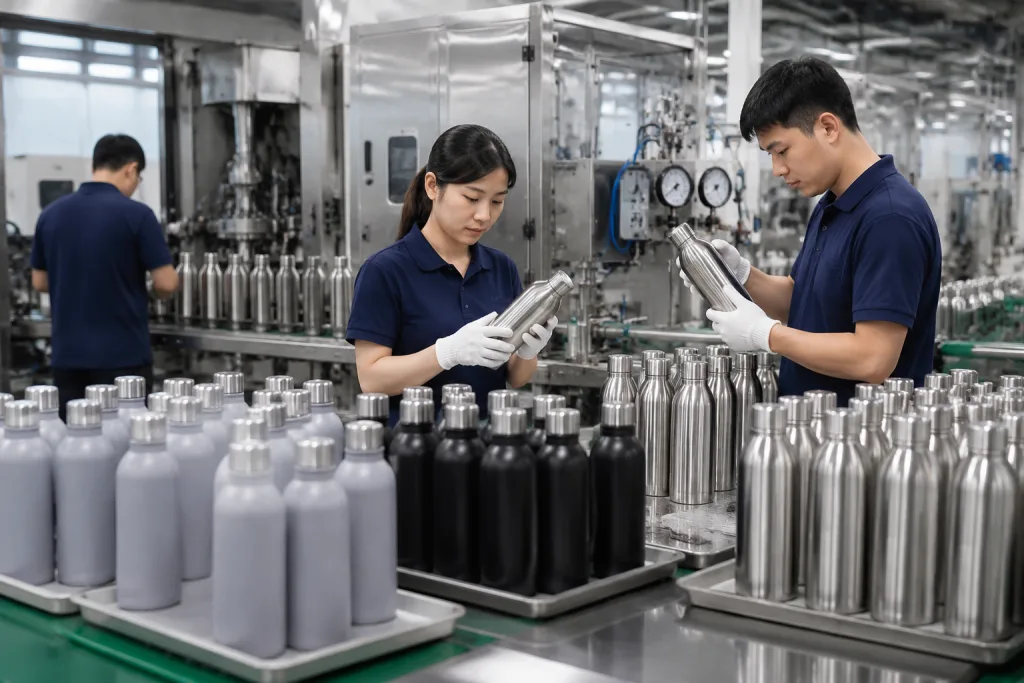 Stainless thermos bottle manufacturer QC guide for bulk buyers