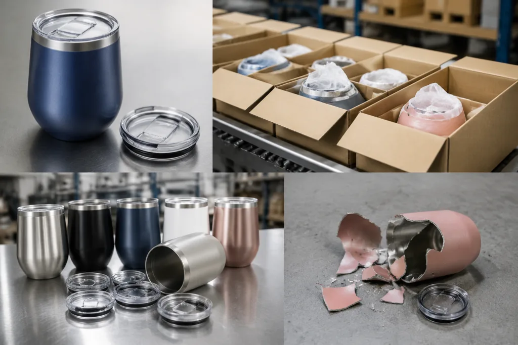 Lids, packaging, and breakage