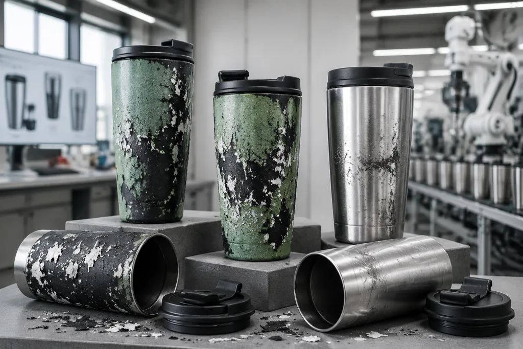 Coating fails before the cup fails