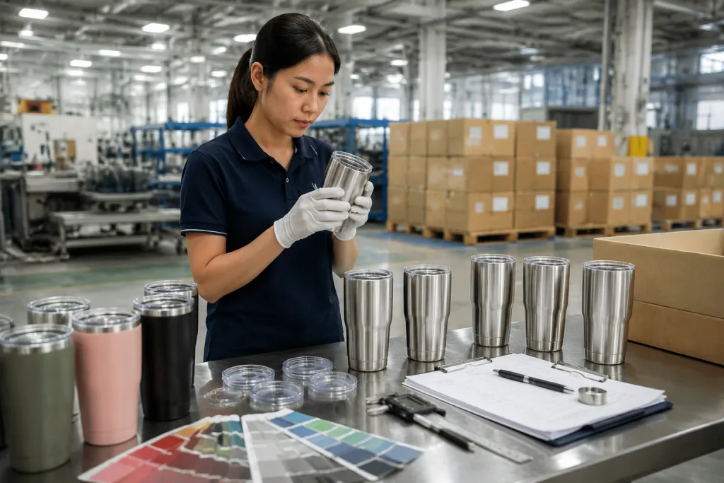 Travel tumbler manufacturer spec sheet for coffee brand buyers