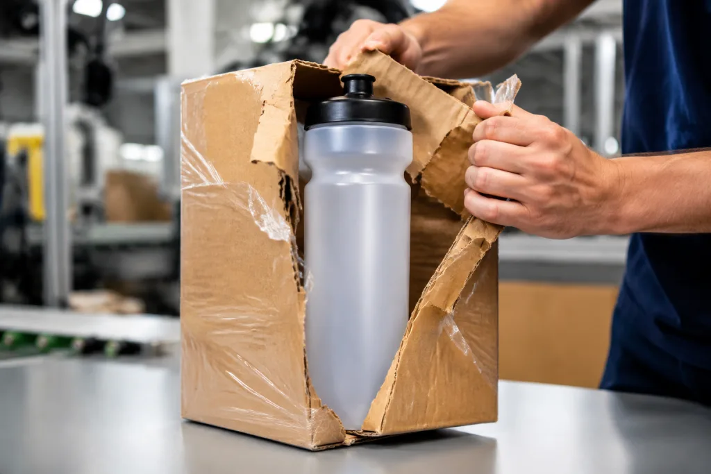 Packaging breaks before the bottle does