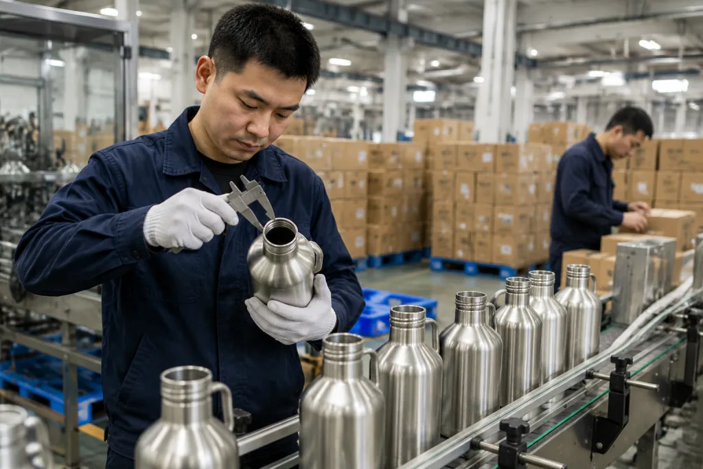 Wholesale Bulk Growler Bottle Sourcing: QC Failure Modes and Specs