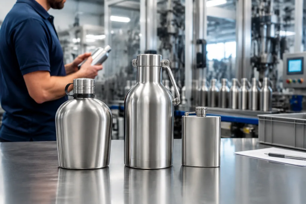 Canteen, growler, and flask fit